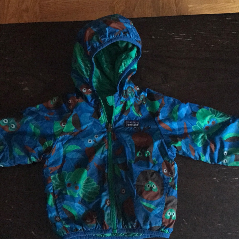 Reversible Patagonia coat-owls and Kelly green